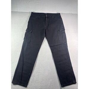BoohooMan Baggy Carpenter Jeans Mens 38x34 Charcoal Wash Relaxed Fit Denim